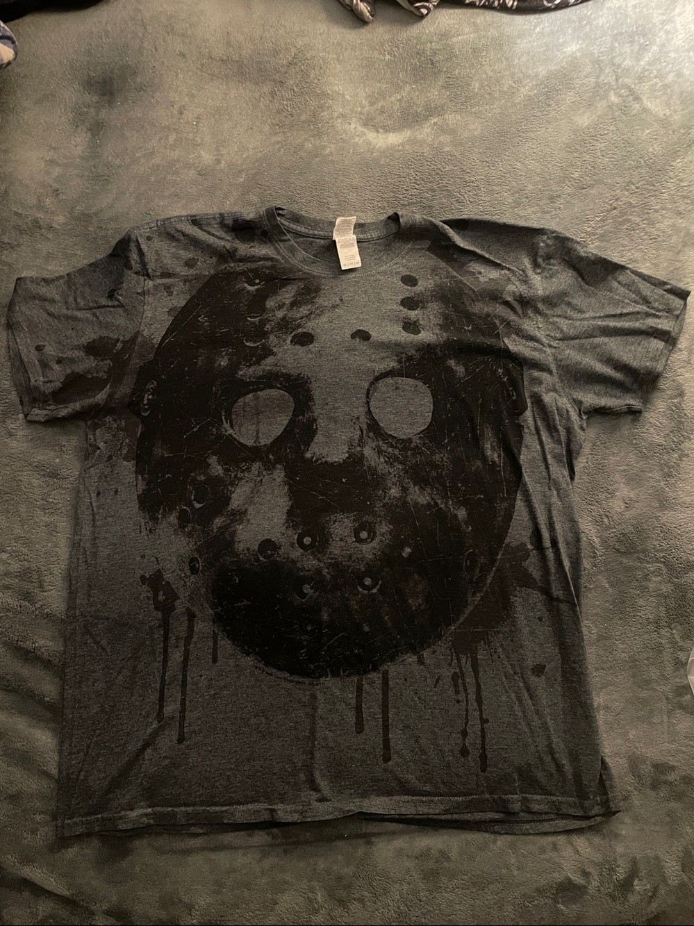 Gildan Grey Polyester Charcoal Friday the 13th Jason Voorhees T-Shirt